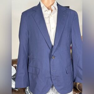 Brunello Cucinelli Blue Wool Silk 48 IT 38R US Blazer Sport Coat Unstructured